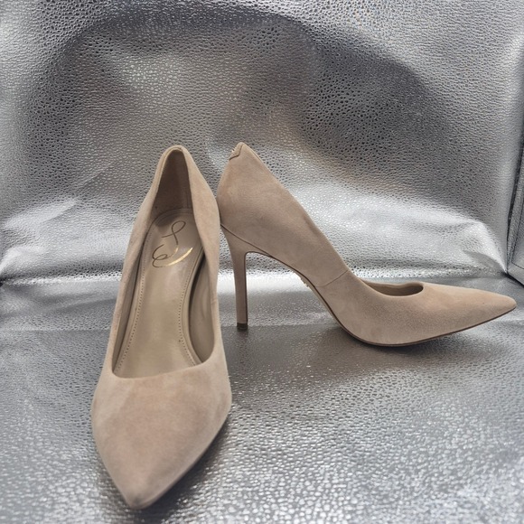Sam Edelman Shoes - Sam Edelman Hazel Pointed Toe Pumps Oatmeal Beige Suede Stiletto Heels Size 8